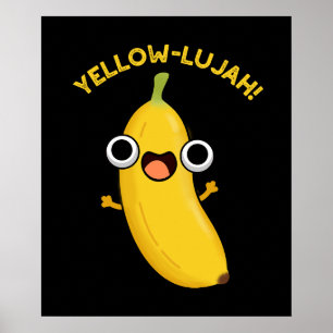 Poster Jaune Luja Funny Banana Pun Dark BG