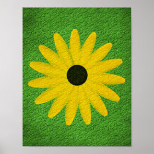 Poster Jaune marguerite texturé effet floral