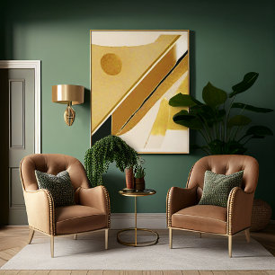 Poster Jaune minimaliste or moderne Abstrait