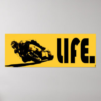 Poster jaune Moto Life