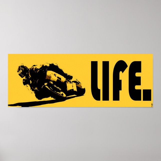 Poster jaune Moto Life (Devant)