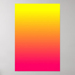 Poster Jaune Orange Rose Ombré