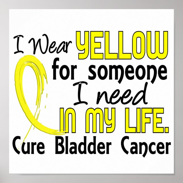Poster Jaune Pour Quelqu'Un Qui A Besoin Du Cancer De La  (Devant)