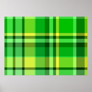 Poster Jaune vert plaid