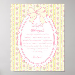 Poster Jaune Vintage Fantaisie Pensées Florales pour Bébé