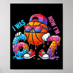 Poster J'avais 6 ans J'ai 7 ans Anniversaire Basket-ball