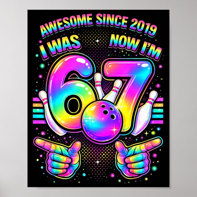 Poster J'avais 6 ans, j'ai 7 ans, fête d'anniversaire de  (Devant)