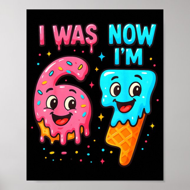 Poster J'avais 6 ans maintenant j'ai 7 ans Anniversaire 6 (Devant)
