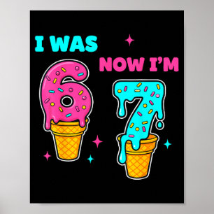 Poster J'avais 6 ans maintenant j'ai 7 ans Anniversaire 6