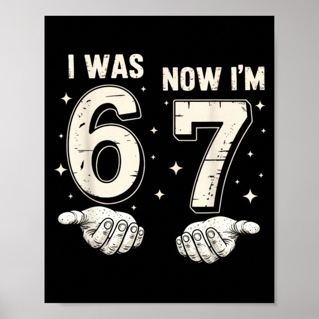 Poster J'avais 6 ans maintenant j'ai 7 ans Anniversaire 6 (Devant)
