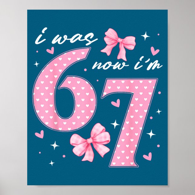 Poster J'avais 6 ans maintenant j'ai 7 ans coquette noeud (Devant)