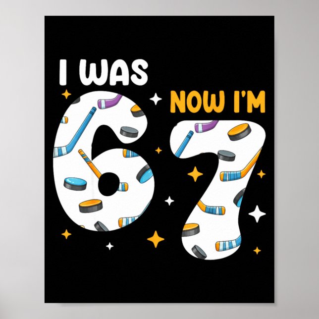 Poster J'avais 6 ans maintenant j'ai 7 ans Hockey Anniver (Devant)