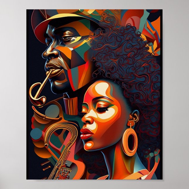 Poster Jazz Abstrait Art (Devant)