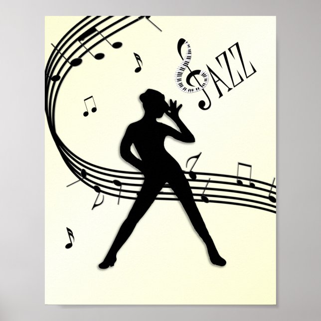 Poster Jazz Dance Musique jaune (Devant)