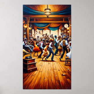 Poster Jazz et Blues in Motion : Art afro-américain