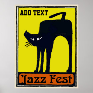 Poster Jazz Fest Ajouter le texte Black Cat