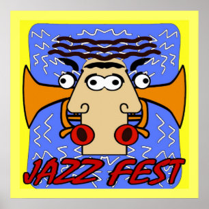 Poster Jazz Fest Cubism Visage et Corne