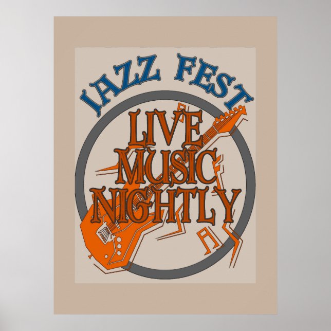 Poster Jazz Fest Music Nightly, ajouter du texte (Devant)