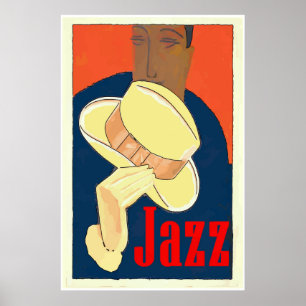 Poster Jazz Man avec Casquette jaune