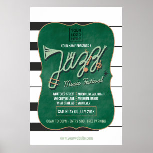 Poster Jazz Music Festival ajouter le logo Chalkboard Inv