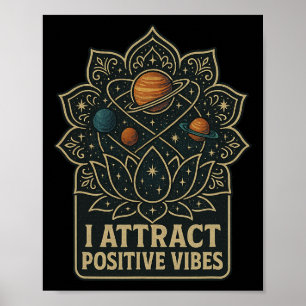 Poster Je attire les vibrations positives Manifestation c