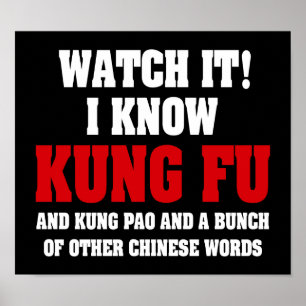 Poster Je connais Kung Fu et Kung Pao - Funny Martial Art