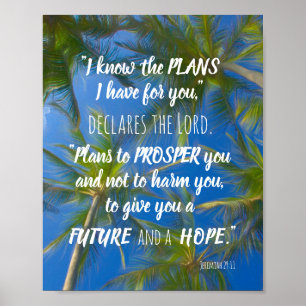 Poster Je Connais Les Plans Palmiers Jeremiah 29:11