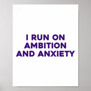 Poster Je Cours Sur Un Sticker Ambition Et Anxiété