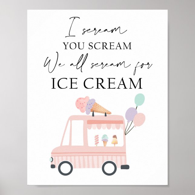 Poster Je Crie Nous Crions Pour Un Camion Glace Cream Ann (Devant)