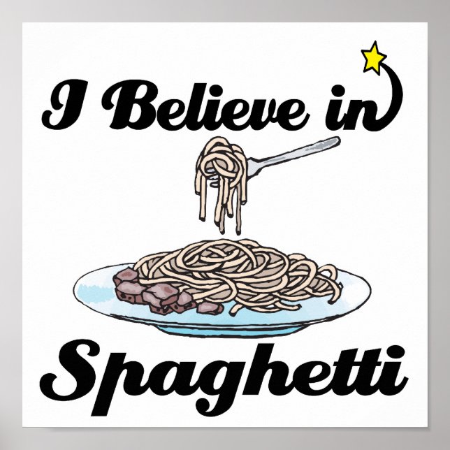 Poster je crois aux spaghetti (Devant)
