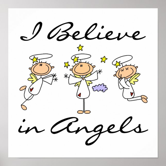 Poster Je crois aux t-shirts et cadeaux Angels (Devant)
