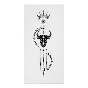 Poster Je crois en moi-même, symbole minimaliste pour tra