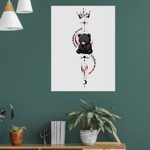Poster Je crois en moi Symbole de Trader Dark Bear Design