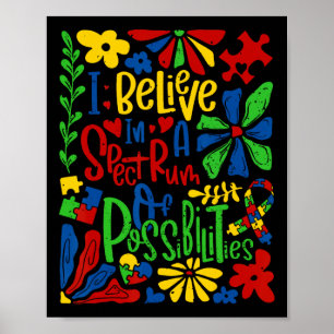 Poster Je Crois En Un Éventail De Possibilités Retro Auti