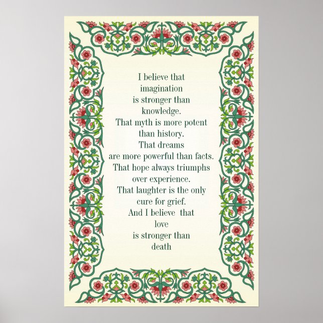 Poster Je crois que l'imagination est une connaissance pl (Devant)