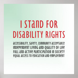 Poster Je défends les droits des personnes handicapées