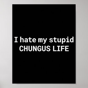 Poster Je déteste ma stupide vie de Chungus, Mème drôle 