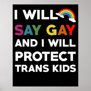Poster Je dirai gai et je protégerai les enfants trans LG