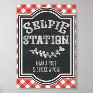 Poster Je fais BBQ Couple's Engagement Party Selfie Stati