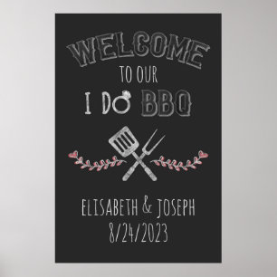 Poster Je fais BBQ Fête des mariées Engagement Party Bien