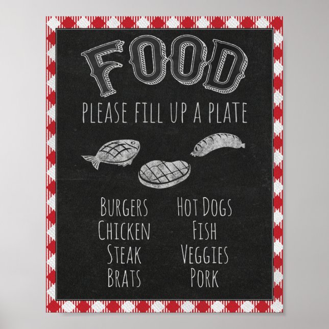 Poster Je fais BBQ Party Food Bar, Grill & BBQ Bar Sign (Devant)