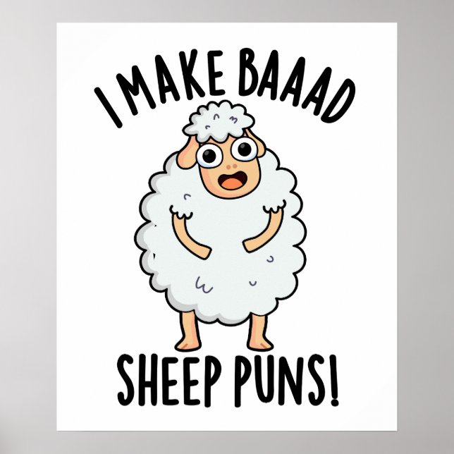 Poster Je Fais De Mauvais Puns De Moutons Drôle Animal Pu (Devant)