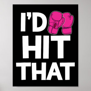 Poster Je frapperais cette boîte de kickboxing drôle gant