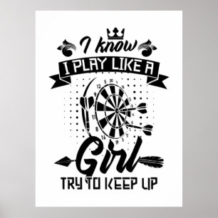 Poster Je Joue À Dart Comme Une Fille