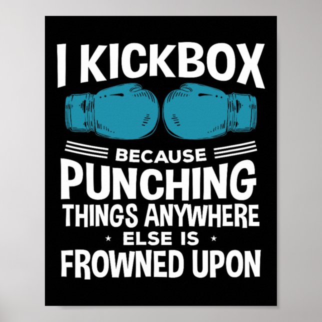 Poster Je kickbox parce que kickboxing drôle (Devant)