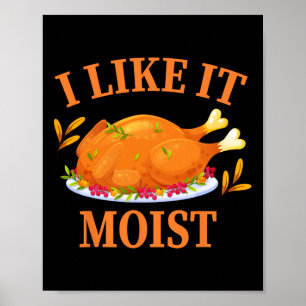 Poster Je L'Aime Moist Thanksgiving Costume Turquie Jour