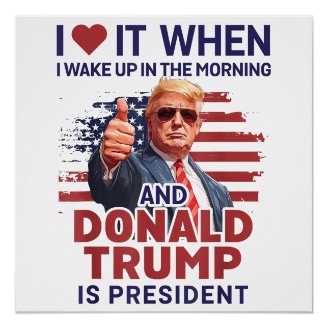 Poster Je L'Aime Quand Je Me Réveille Et Trump Est Le Pré (Devant)