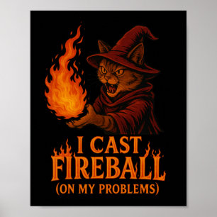Poster Je Lance Boule De Feu Sur Ma Famille De Chat Probl