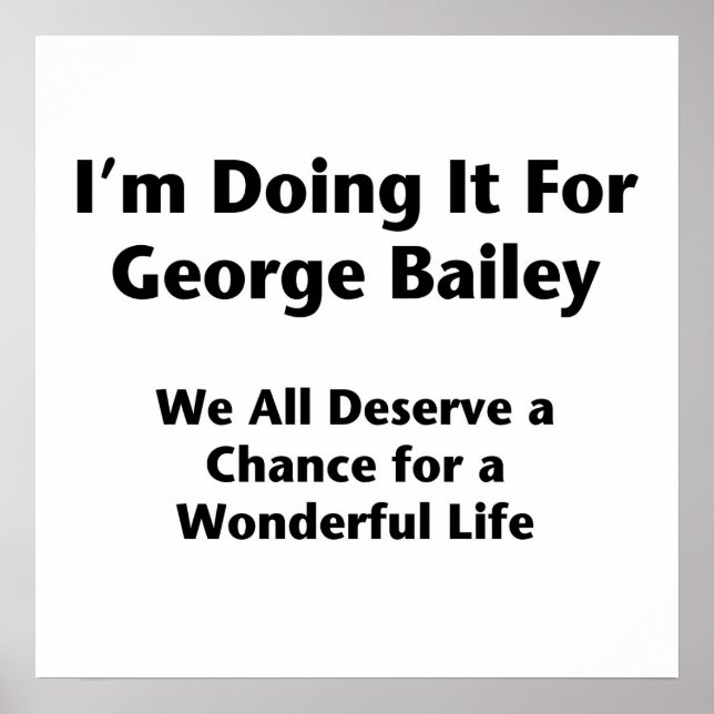 Poster Je le fais pour George Bailey — Occupy Wall St. (Devant)