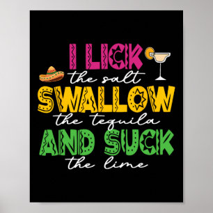 Poster Je Lèche Le Sel Avale La Tequila Cinco De Mayo